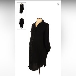 Motherhood Maternity • Button Up Collar Dress • Black